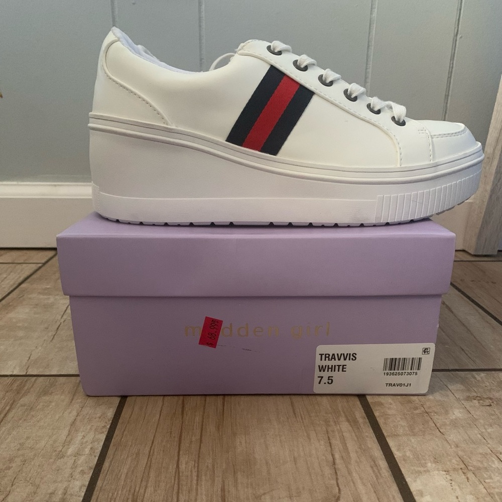 Madden Girl Travvis Just for Kicks Platform Stripe Sneakers